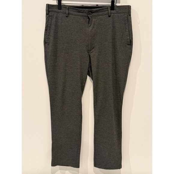 Hart Schaffner Marx Pants Mens Size 36 Dress Pants Stretch Gray Flat Front Work - Picture 1 of 13